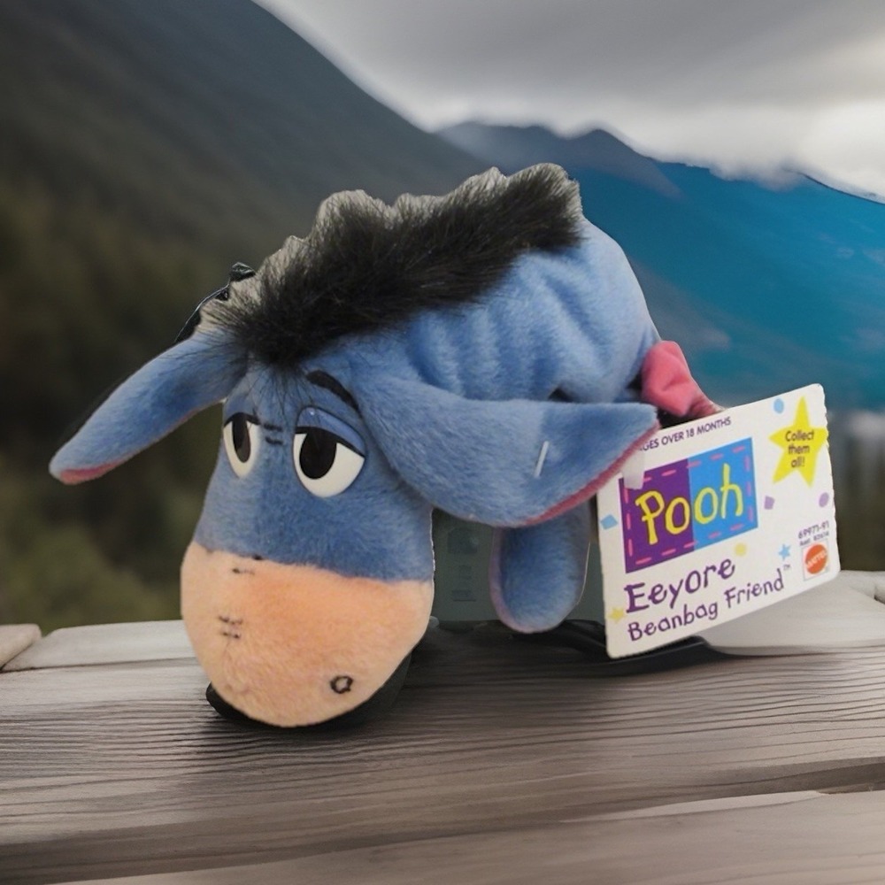 NEW Mattel Fisher Price Disney 8" EEYORE Winnie The Pooh Plush Beanbag 3197KB